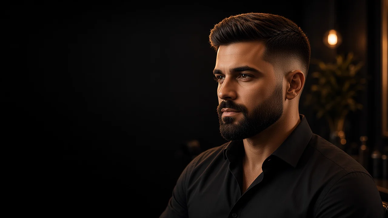 Resultado de prótese capilar com acabamento natural na Tesoura Barbearia